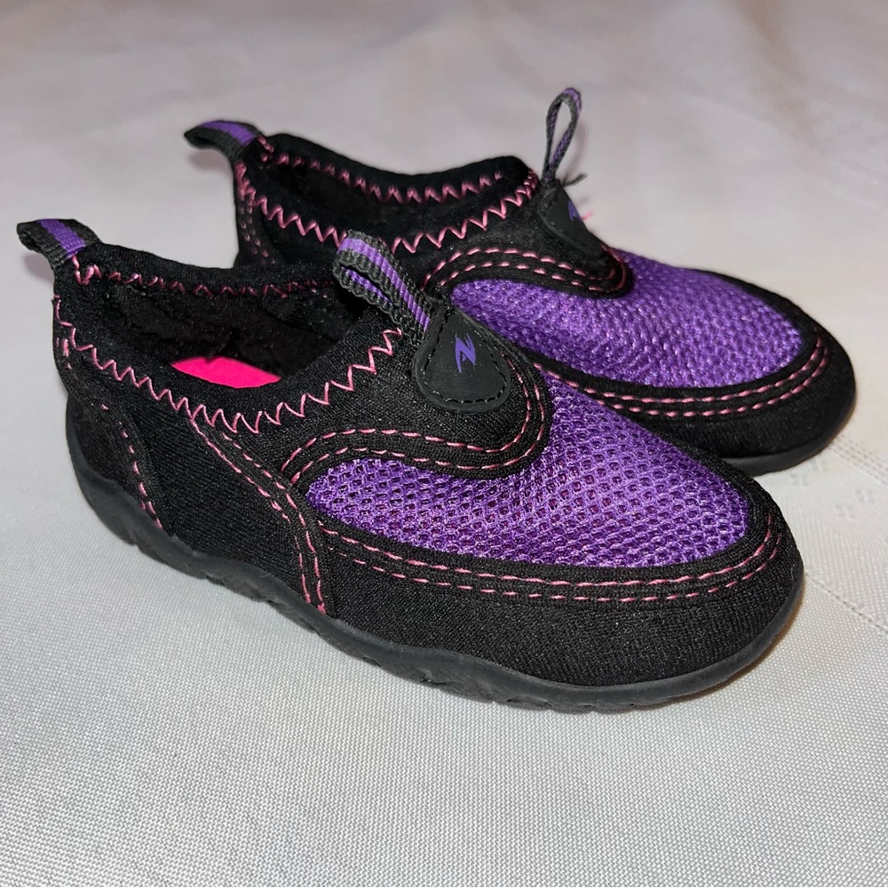 Athletic Works Toddlers Unisex Purple Water Aqua Pool Beach Shoes Size 3-4